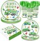 120pcs Garbage Truck Birthday Party Decorations Trash Truck Plates Napkins Green Forks Disposable Tableware Set Waste Management Recycling Rubbish Truck Birthday Party Supplies Serve 24 Guests
